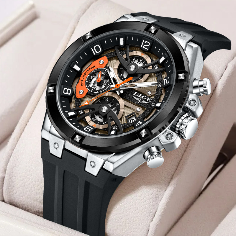 Fashion Mens Watches - LIGE Simple mode Quartz homme montre