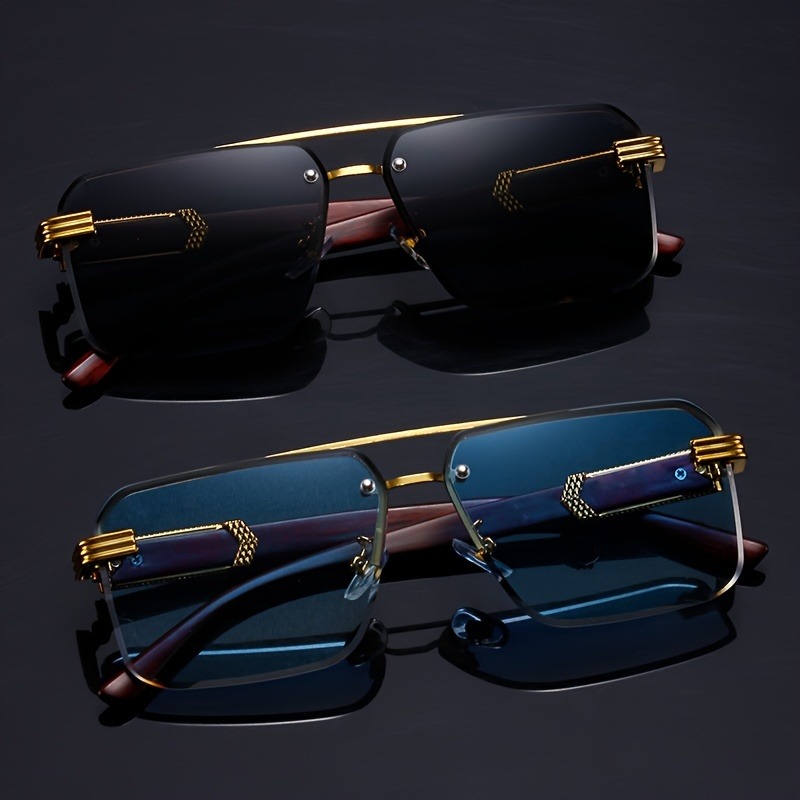 Men'S Fashion Rimless Glasses - Lunettes de soleil tendance à double