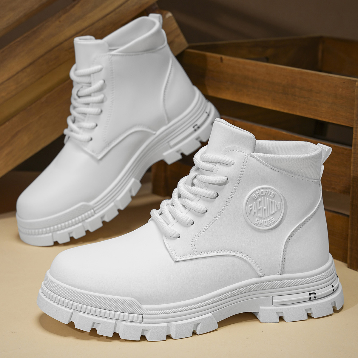 Men'S Fashion Footwear - Bottes de moto blanches toutes saisons