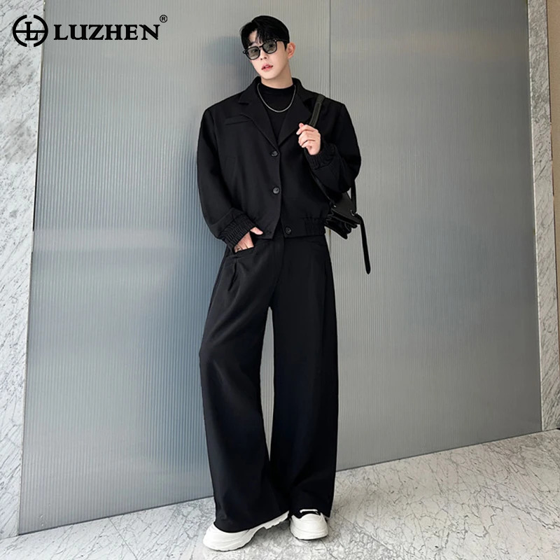 Jacket Mens Fashion - Veste décontractée à col blazer LUZHEN