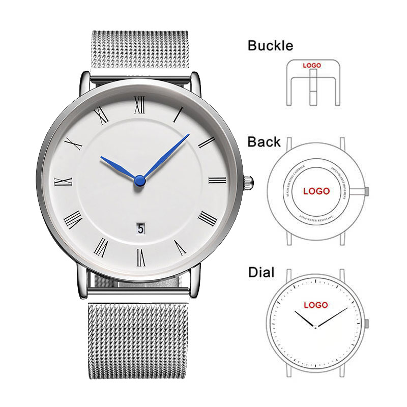 Men'S Fashion Logo - Montre classique simple pour homme en