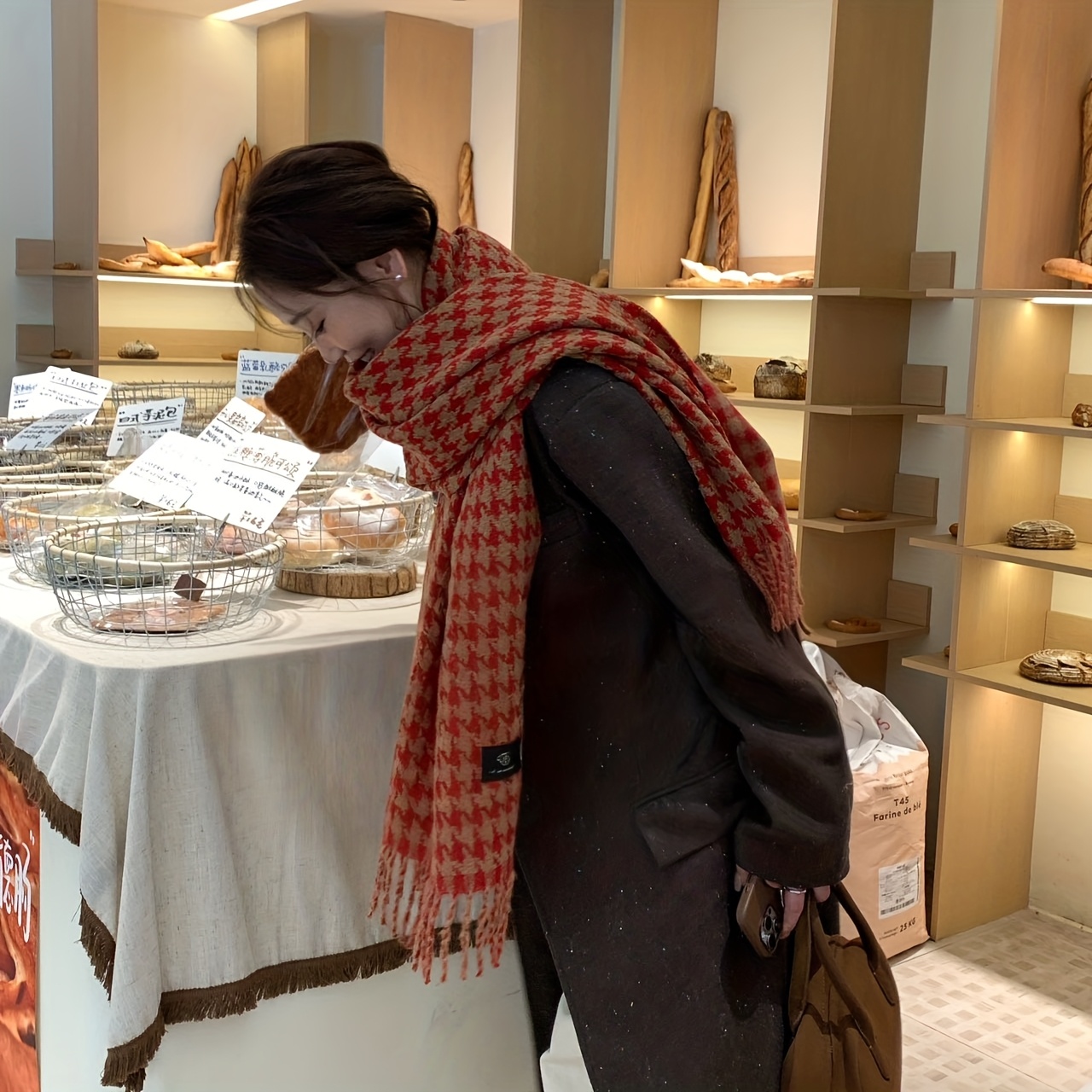 Men Scarf Wool - FANGSIGE Élégant Écharpe Chaude en Laine