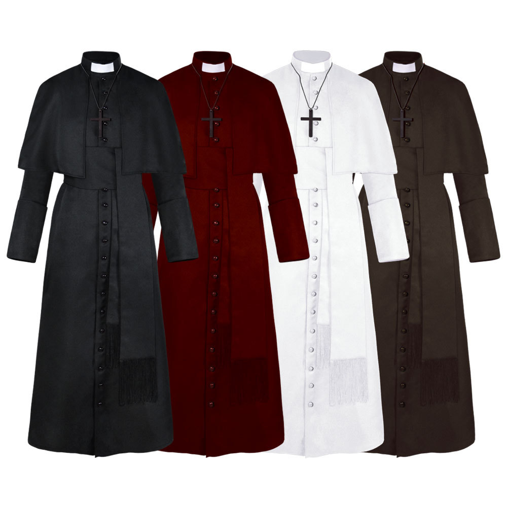 Mens Fashion Jumpsuit - Costume de Prêtre d'Halloween pour Hommes,