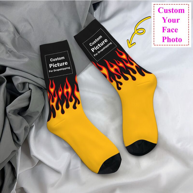 Men'S Fashion Logo - Chaussettes habillées avec Logo Photo personnalisé