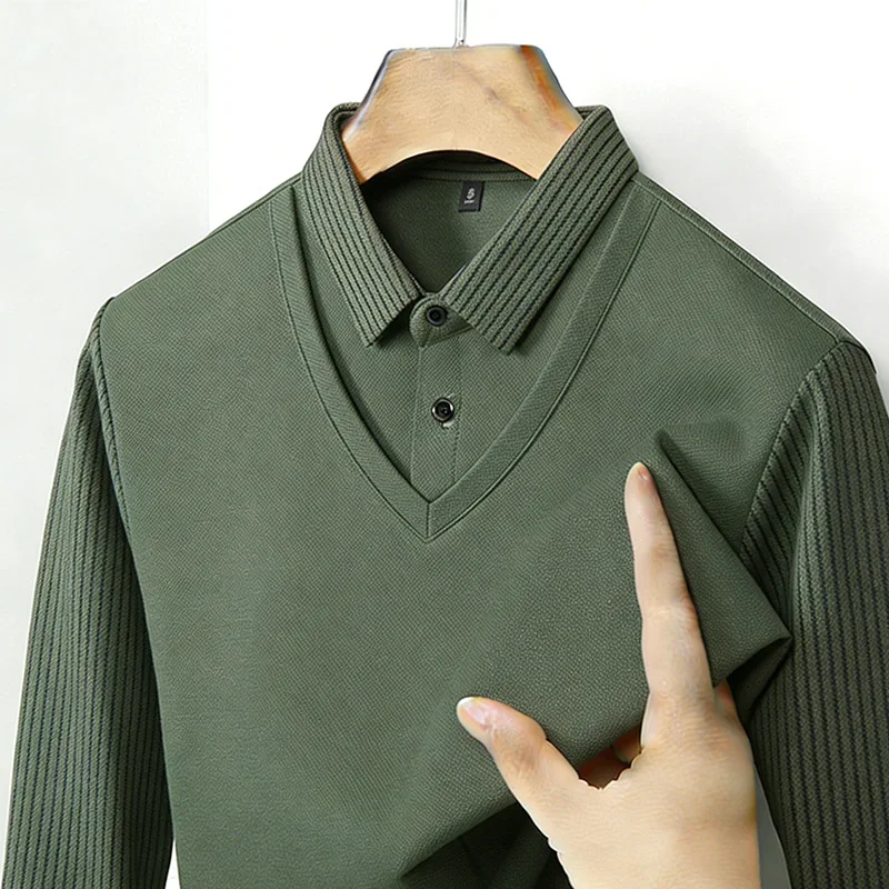 Mens Fashion Top - Chemise à col en V à