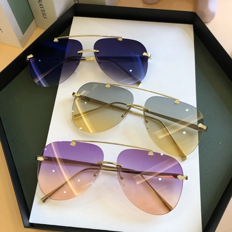 Men'S Fashion Rimless Glasses - Lunettes de soleil vintage sans monture