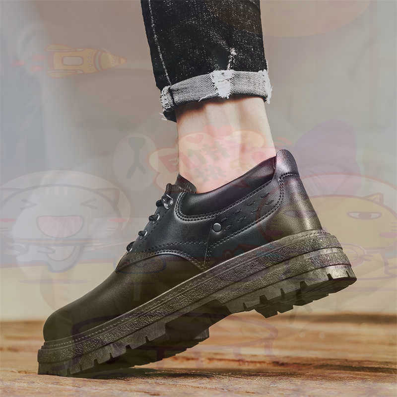 Men'S Fashion All Black Outfit - Baskets de Tennis en cuir naturel