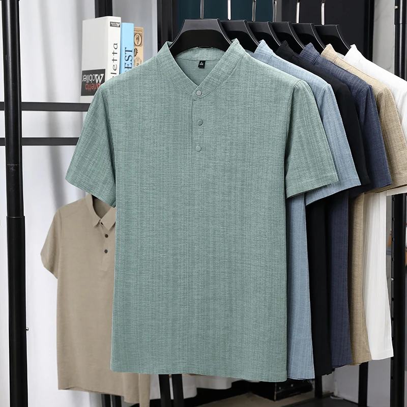 Linen Shirt Summer - Chemises décontractées pour hommes à col