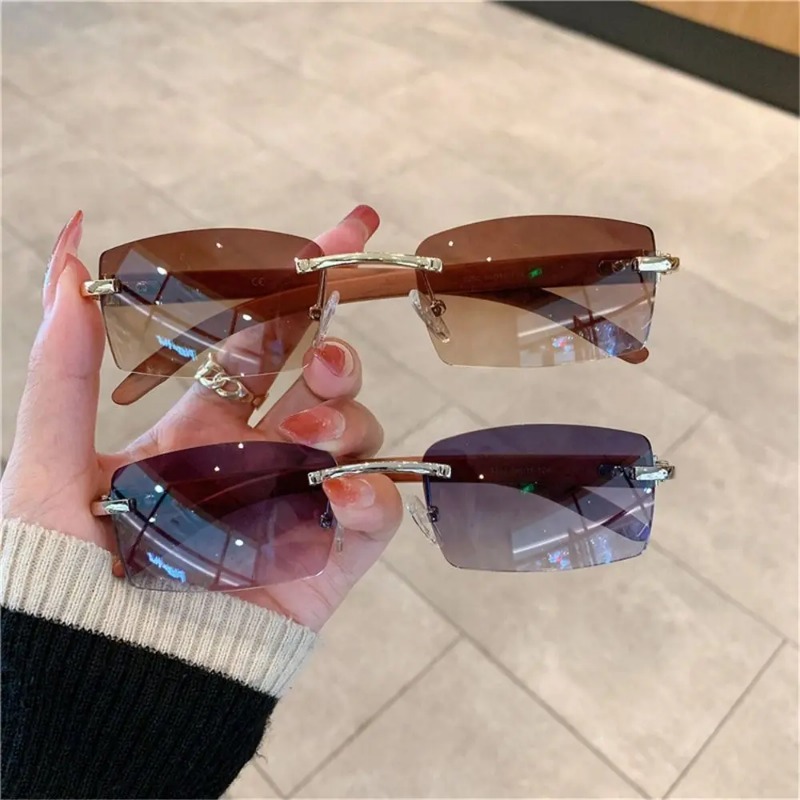 Men'S Fashion Rimless Glasses - Lunettes de soleil punk tendance sans