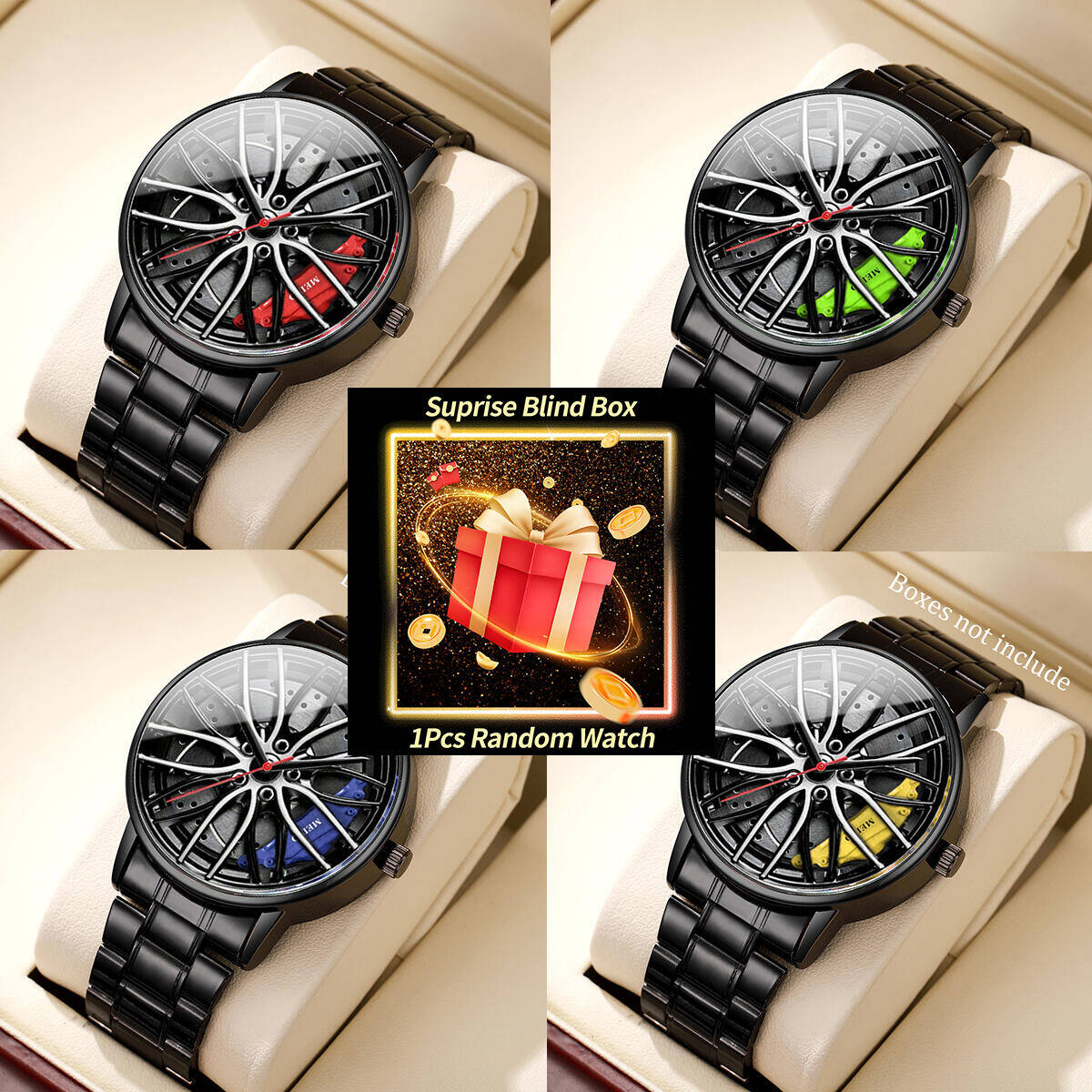 Fashion Mens Watches - Montre mystère Surprise, boîte aveugle, mode