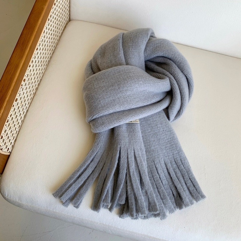 Men Scarf Wool - Écharpe classique longue à franges en