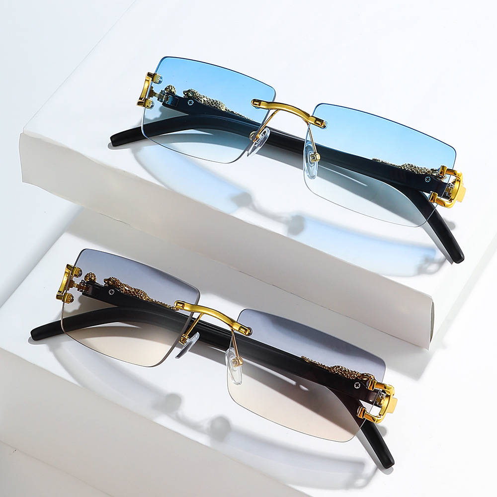 Men'S Fashion Rimless Glasses - 1 Paire de Lunettes de Soleil