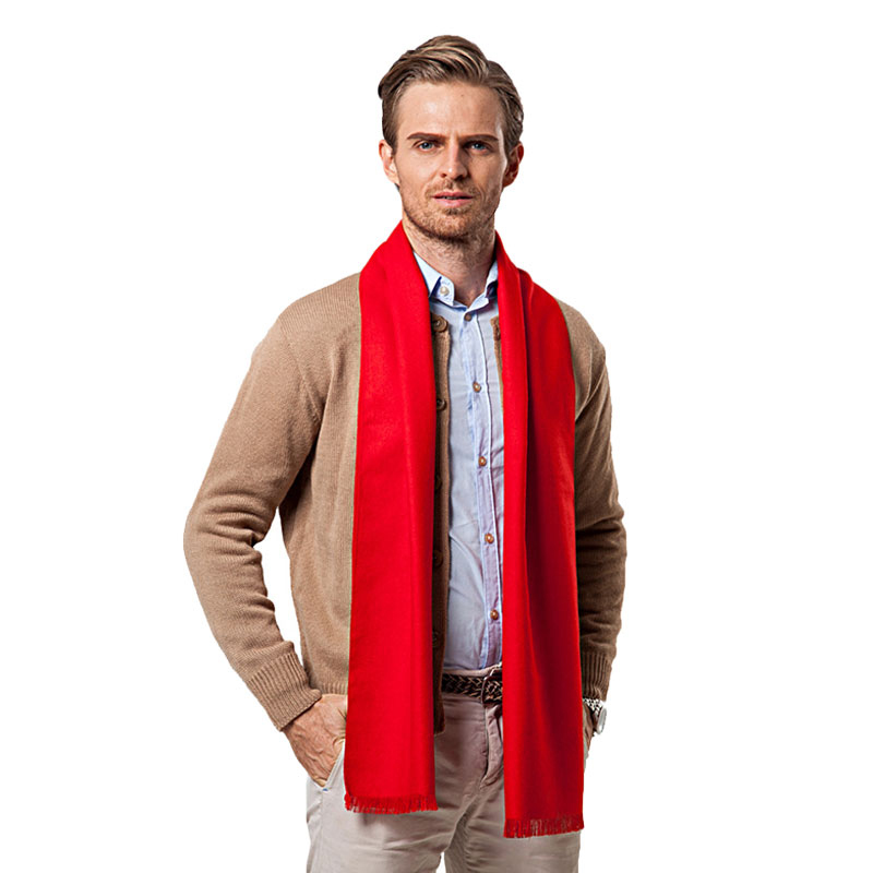 Men Scarf Wool - Écharpe monochrome en cachemire pour homme,