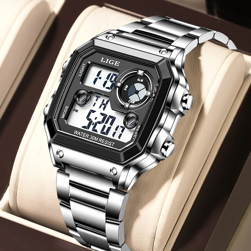 Fashion Mens Watches - Montre électronique pour homme LIGE, mode