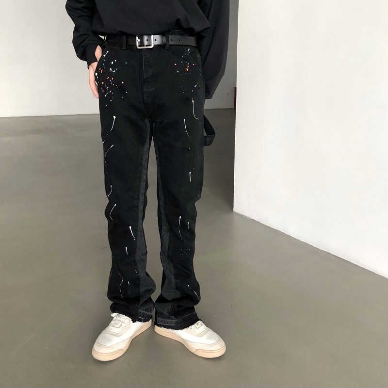 Men'S Fashion Jeans And Boots - 2025 nouveau Graffiti Splash encre Destruction