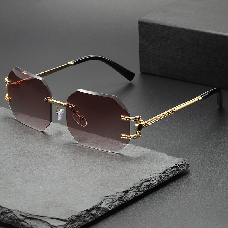 Men'S Fashion Rimless Glasses - Nouvelles Lunettes de Soleil Rectangulaires Sans
