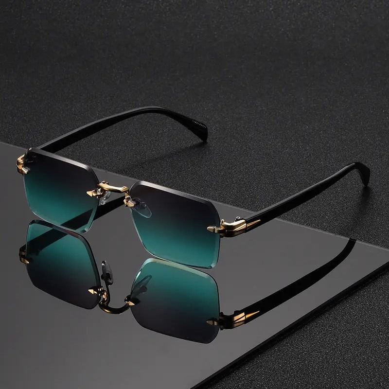 Men'S Fashion Rimless Glasses - Lunettes de soleil sans monture rectangulaires