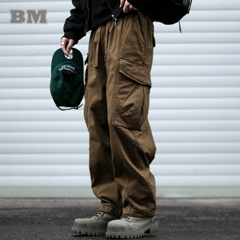 Men Fashion Korean Style - Pantalon Cargo surdimensionné pour hommes, multi-poches,