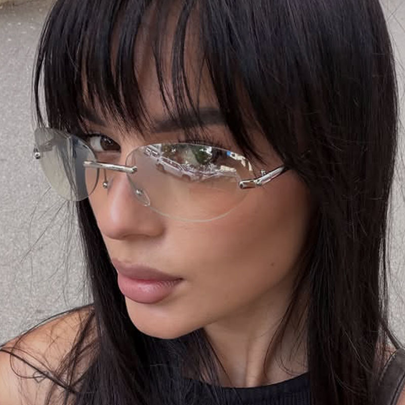 Men'S Fashion Rimless Glasses - Lunettes de soleil ovales sans monture