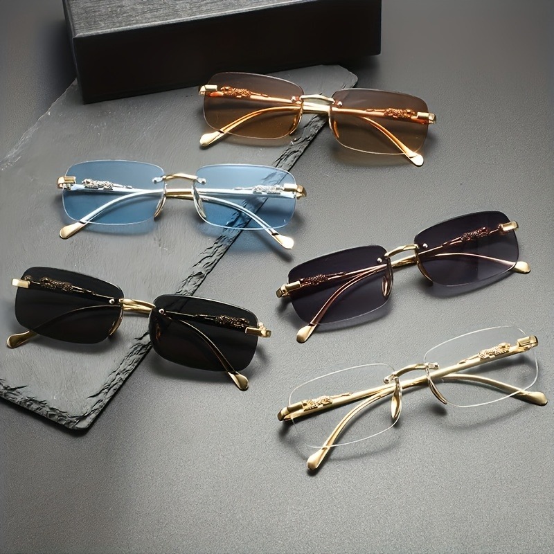 Men'S Fashion Rimless Glasses - Lunettes de soleil métalliques sans monture