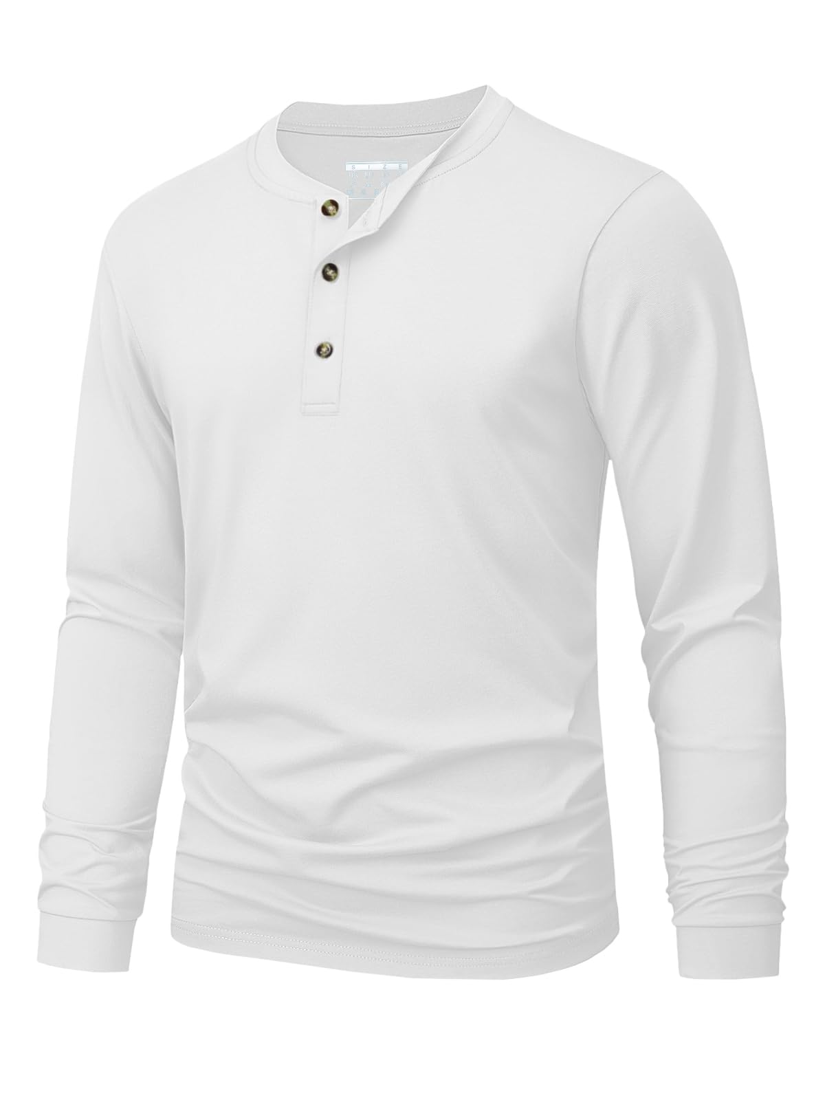 Mens Fashion Top - T-shirt Henley pour hommes, simple, couleur