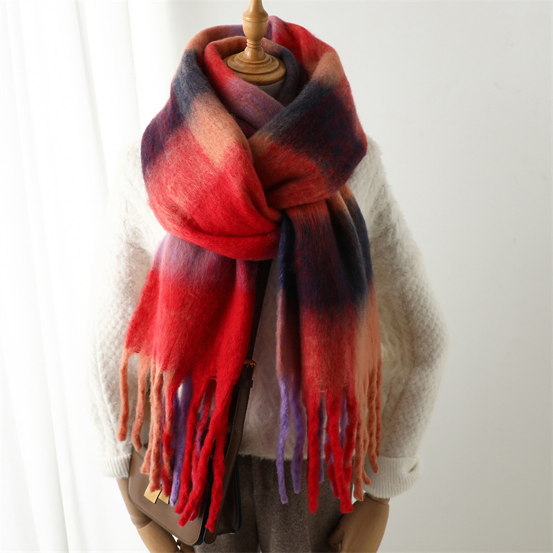 Men Scarf Wool - Nouvelle Écharpe à Carreaux Automne-Hiver pour