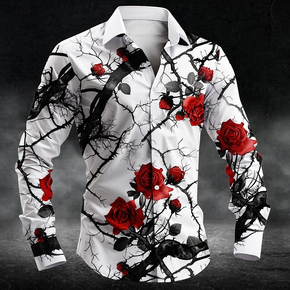 Quality Men'S Fashion - Chemise homme à manches longues imprimée