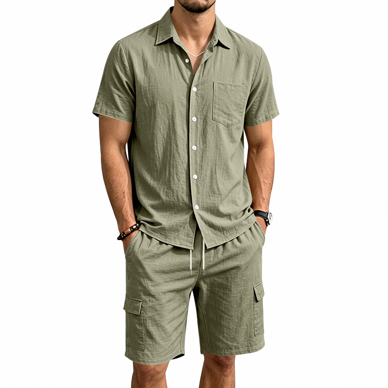 Linen Shirt Summer - Ensemble deux pièces en lin américain