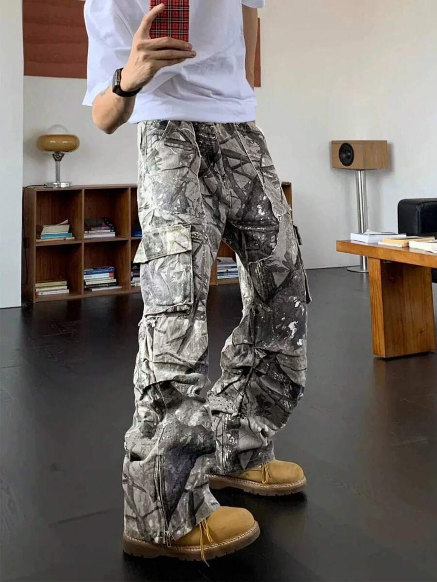 Mens Fashion In The 2000S - Pantalon cargo pour homme avec imprimé
