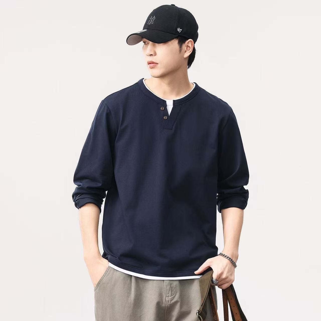 Mens Fashion Top - Chemise à manches longues pour hommes,