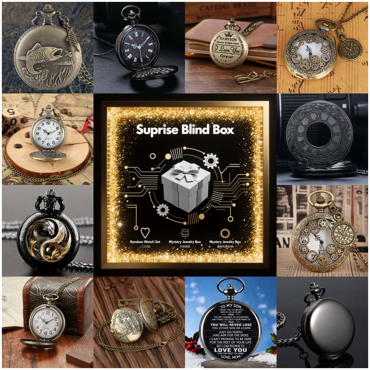 Montre mystère Surprise, boîte - Fashion Mens Watches avis et prix