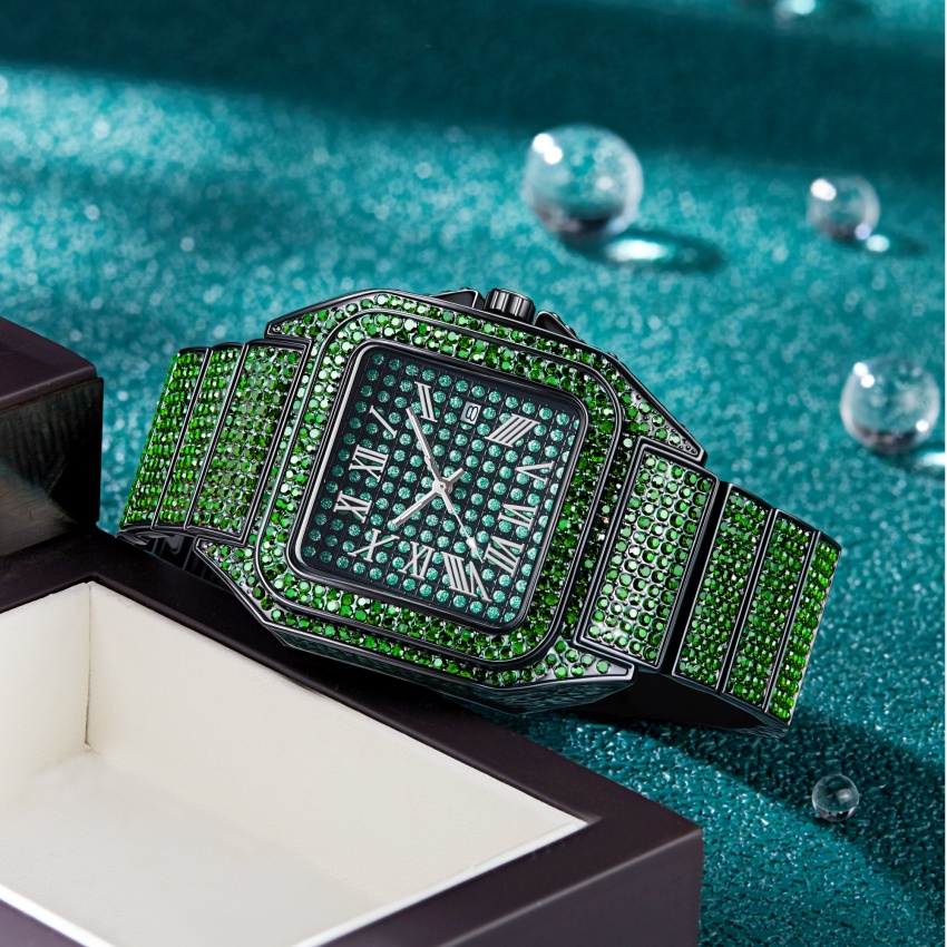 Montre Green Diamond Iced Out  - Fashion Mens Watches avis et prix