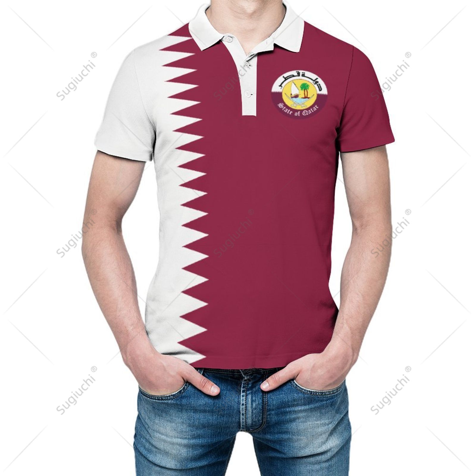 Polo unisexe avec drapeau du Q - Men'S Fashion Qatar avis et prix