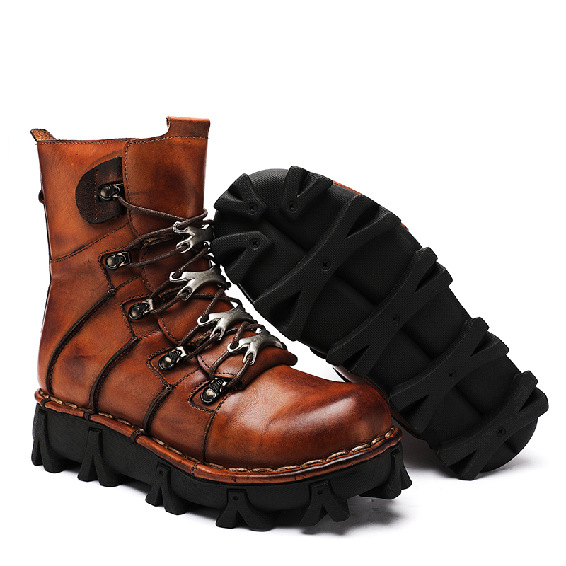 Bottes de moto en cuir de vach - Men'S Fashion Hiking Boots avis et prix