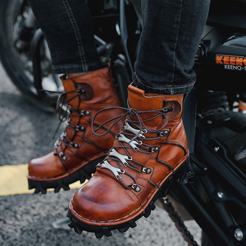 Bottes de moto en cuir de vach - Men'S Fashion Hiking Boots avis et prix