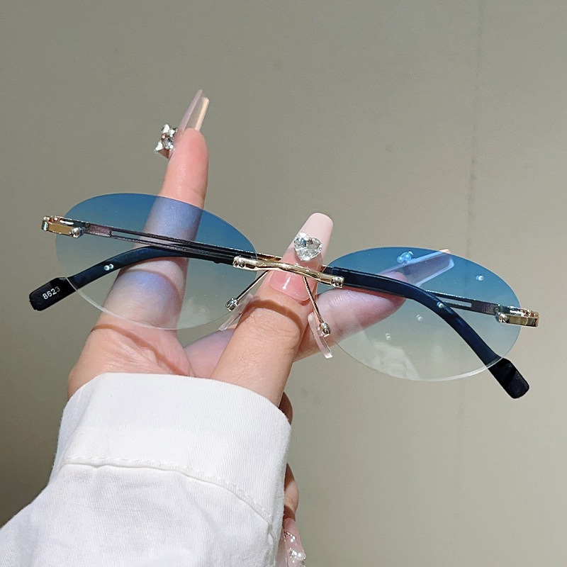 Lunettes de soleil ovales sans - Men'S Fashion Rimless Glasses avis et prix