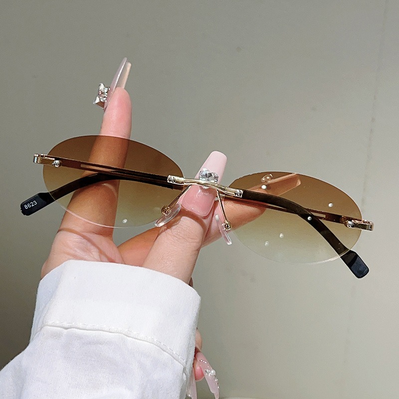Lunettes de soleil ovales sans - Men'S Fashion Rimless Glasses avis et prix