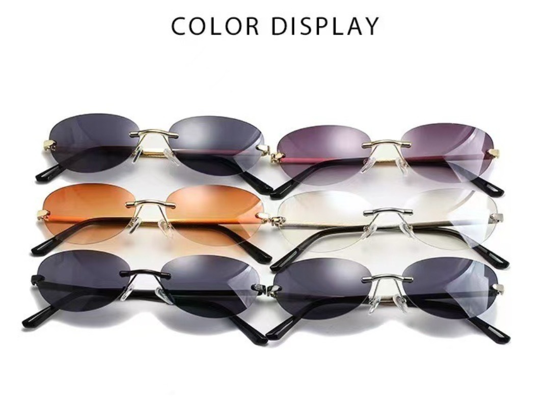 Lunettes de soleil ovales sans - Men'S Fashion Rimless Glasses avis et prix