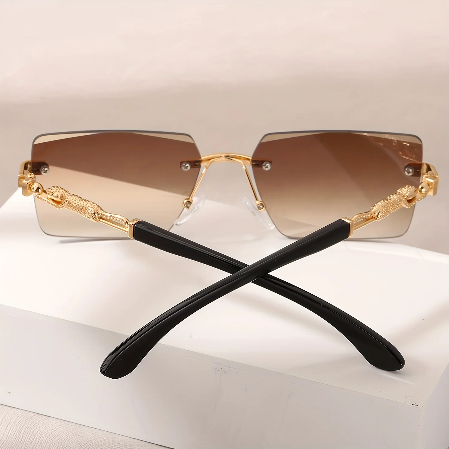 Lunettes de soleil rectangulai - Men'S Fashion Rimless Glasses avis et prix