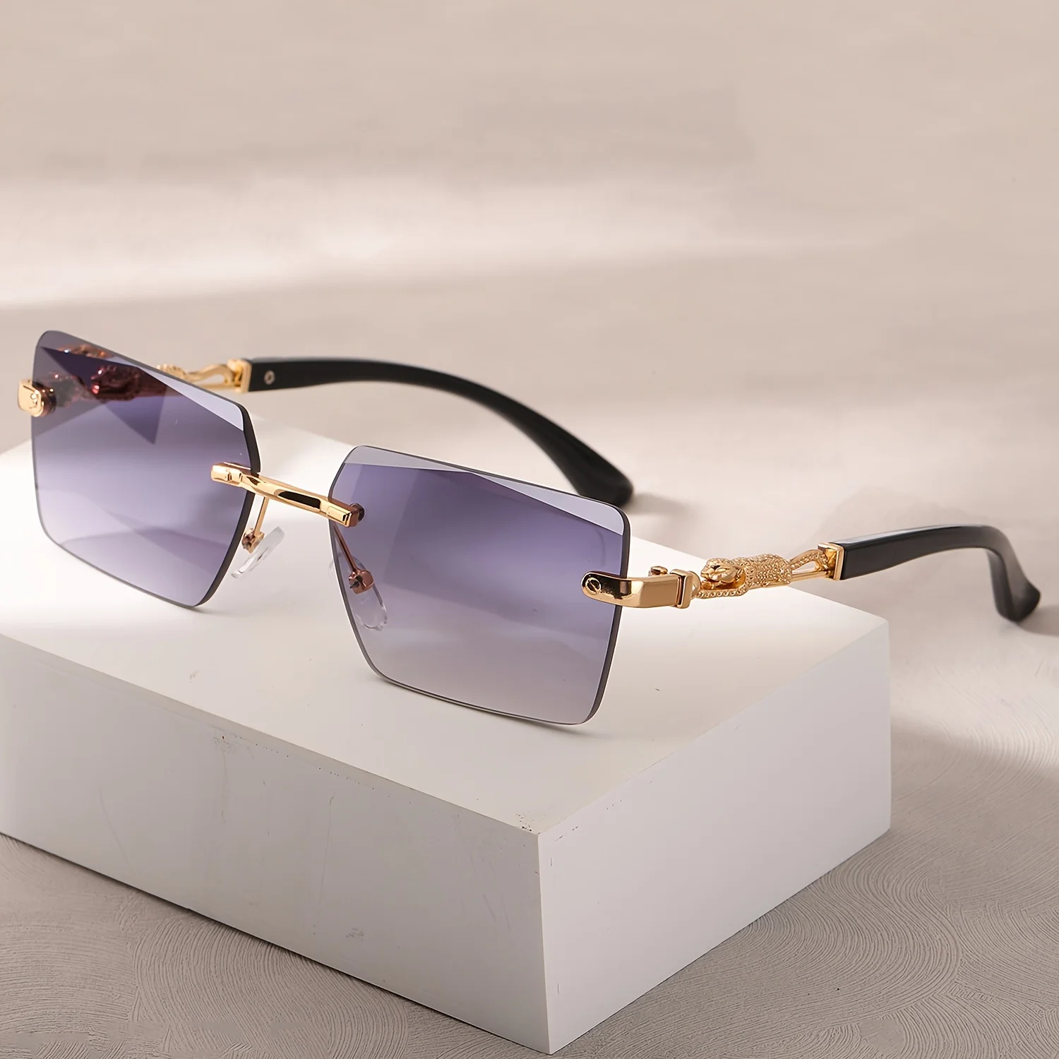 Lunettes de soleil rectangulai - Men'S Fashion Rimless Glasses avis et prix