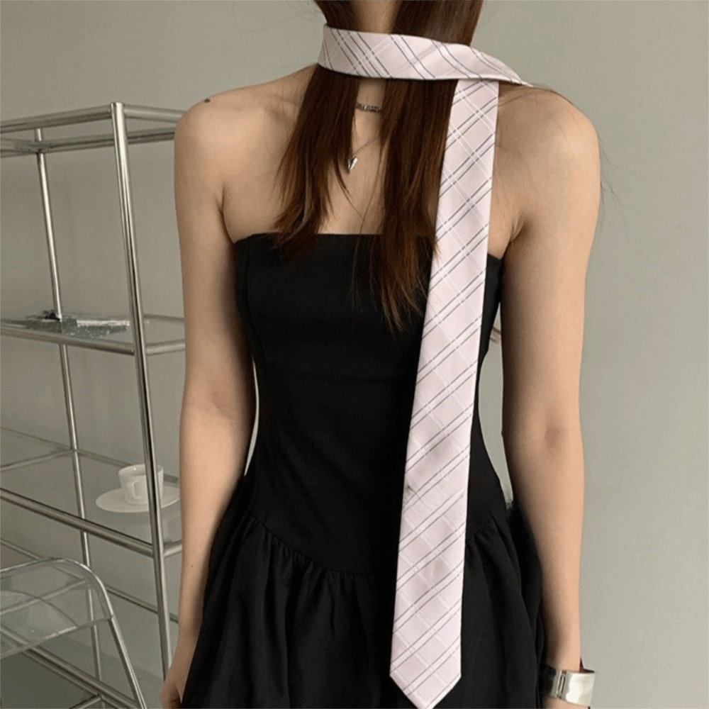 Cravate en tissu rayé rose sty - Men Fashion Korean Style avis et prix