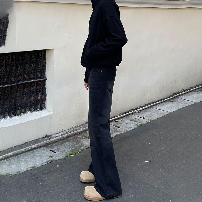 Jean évasé noir uni pour homme - Men'S Fashion Jeans And Boots avis et prix