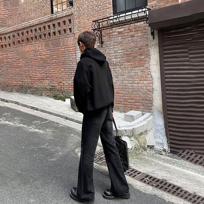 Jean évasé noir uni pour homme - Men'S Fashion Jeans And Boots avis et prix