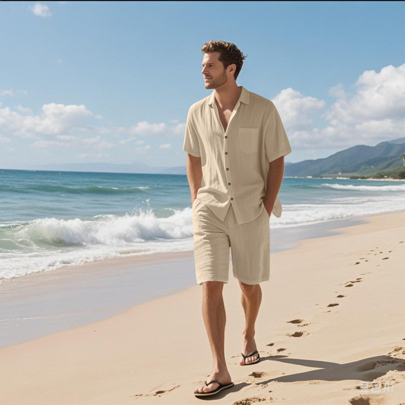 Ensemble chemise et short en l - Linen Shirt Summer avis et prix