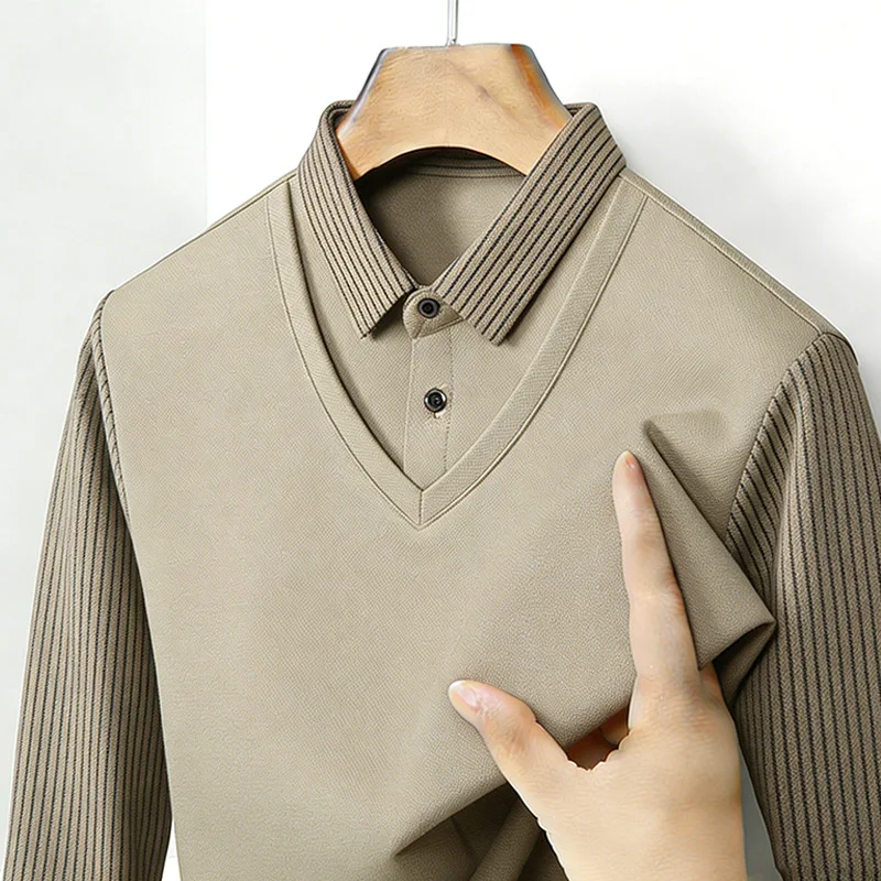 Chemise à col en V à manches l - Mens Fashion Top avis et prix