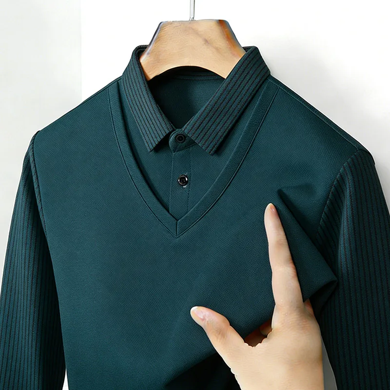 Chemise à col en V à manches l - Mens Fashion Top avis et prix