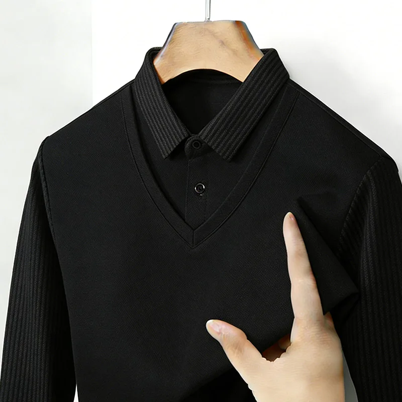 Chemise à col en V à manches l - Mens Fashion Top avis et prix