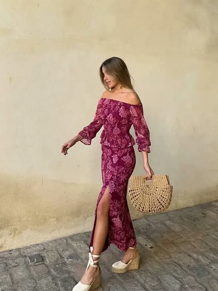 Ensemble deux pièces imprimé V - Mens Fashion Summer 2025 avis et prix