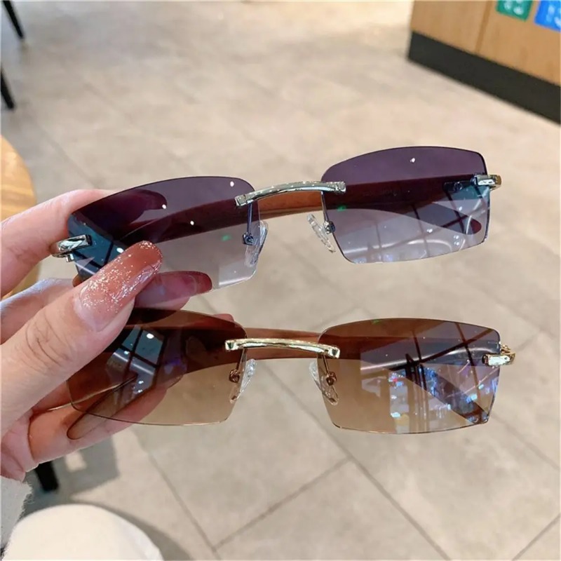 Lunettes de soleil punk tendan - Men'S Fashion Rimless Glasses avis et prix