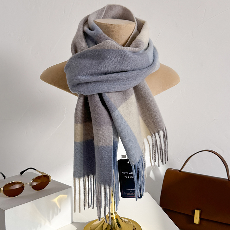 Écharpe 100% laine à carreaux  - Men Scarf Wool avis et prix